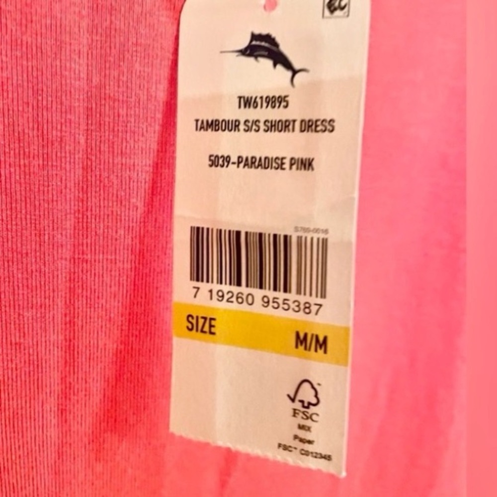 Tommy Bahama Tambour Paradise Pink Viscose Stretch Scoop Neck Dress NWT Medium - Picture 8 of 11